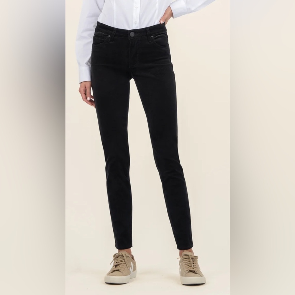 Kut from the Kloth Diana Corduroy Skinny Pants Royal Blue Size 16